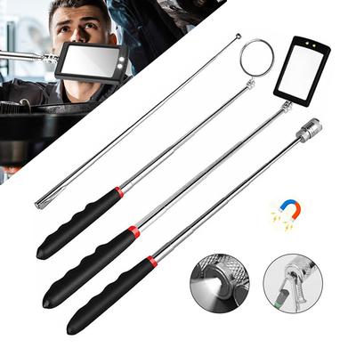 360° Inspection Mirror LED Light Telescoping Mirror Extend Mechanic Tools Inspection Mirror Telescopic Handle Car Repairing Tool