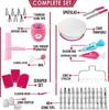 200 Pcs Cake Decorating Supplies Set, Icing Tips & Piping Bags, Disposable Cupcake Liners, Baking Turntable Kit