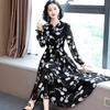 Rochie elegantă din șifon cu mâneci lungi și design slăbit în talie pentru femei de mărime mare