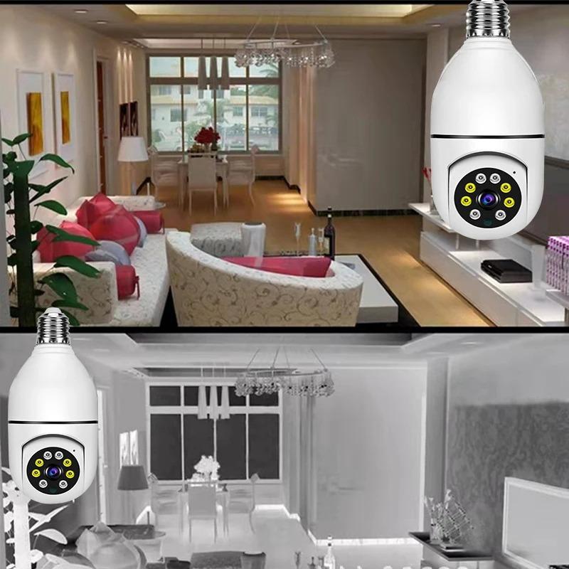 Bulb Camera Wireless IP Camera Outdoor Street WIFI PTZ Speed Dome Camera 1080P HD AI Auto Tracking CCTV Surveillance