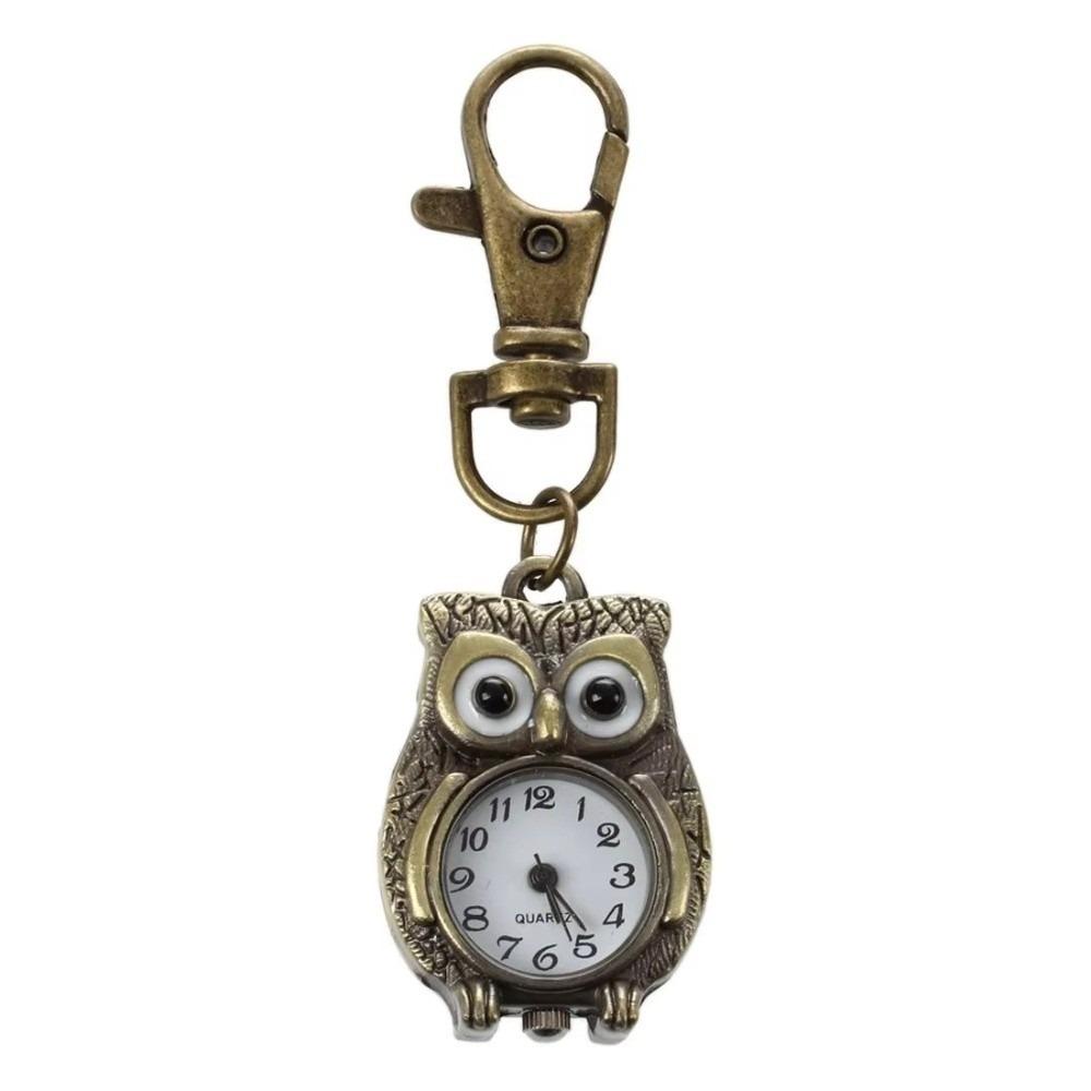Alloy Clock Keychain Small Mini Hanging Watch Vintage Pocket Watch