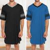 Men Loungewear Long Style Daily Wear Soft Contrast Color Summer T-shirt Clothes
