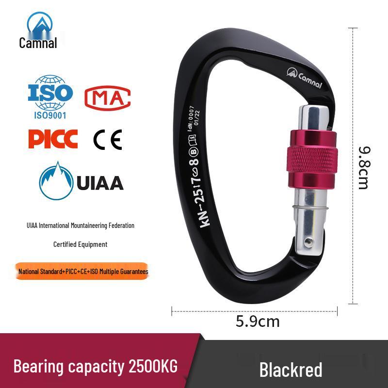 Kanle D-Shaped Screw-Lock Carabiner: Quickdraw Climbing Safety Buckle