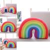 Mehrfarbiges Regenbogen-Plüschkissen, ideal zum Entspannen und Dekorieren