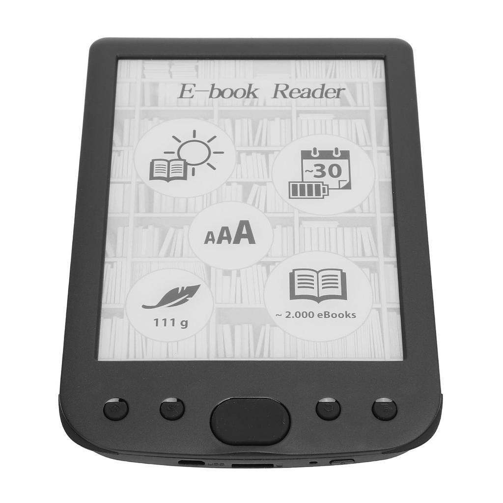 6in Electric Book Reader Touch Screen Ink Screen 8G Memory 2500mAh Battery Comfortable Grip Lightweight Electric Reader