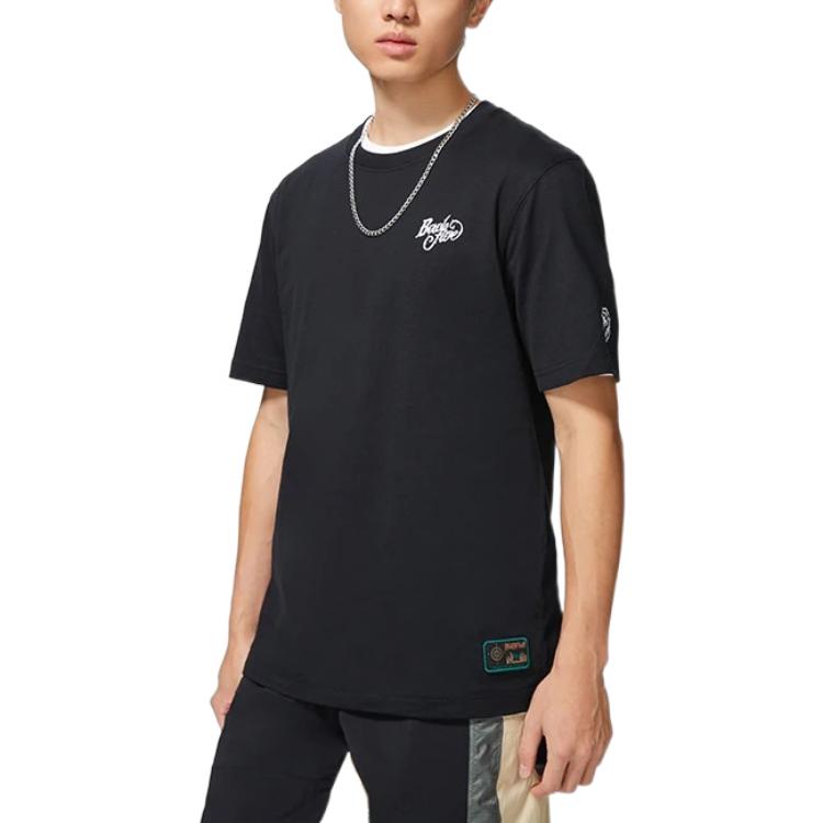 Li-Ning Anti-Wu Kräuter und Krieger Serie Buchstabendruck Kurzarm T-Shirt Herren Oberteile Schwarz AHSS725-3