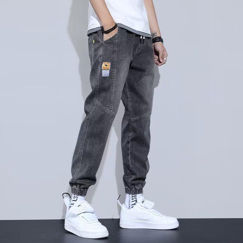 

Men s Jeans 2026 New Trend Washed Elastic Waist Spring and Autumn Harlan Pants Nine-Minute 90s Vintage Clothes Casual Pants 5XL