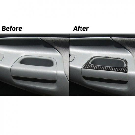 Fit For Tacoma Double Cab Carbon Fiber Interior Rear Door Pull Cover Trim