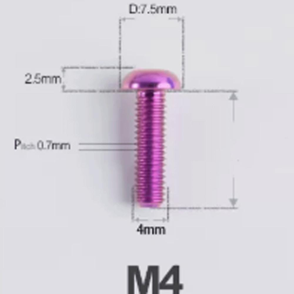 Multiple Color M4 x 6 8 10 12 16 18 20 25mm GR5 Titanium Alloy TC4 Mushroom T20 Torx Head Screw Bolt For Road bike