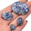 2-10 Stück Naturstein Cabochon Blaupunktstein Oval Flachrückseite Cabochon Lose Perle Für Schmuckherstellung DIY Ring Halskette Zubehör