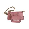 Coach Poppy Mother And Child Bag Solid Pebble Leather Two In One Chain Crossbody Bag Small Card Holder Women Bags Cherry-Blossom-Pink C0737-IMSEL