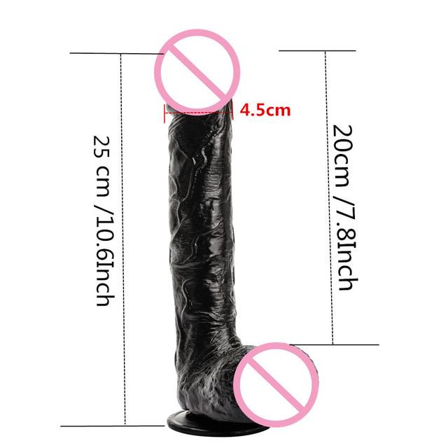 28*5CM Super Huge Black Dildos Realistic Anal Butt with Suction Cup Big Soft Penis Sex Toy For Women