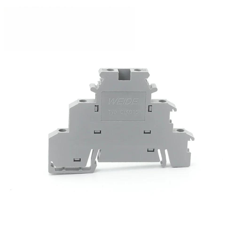 DIKD-1.5 Din Rail Terminal Block Three Layer 3 Level Sensor Actuator Triple Wire Connector DIKD1.5 Wire Conductor 10Pcs