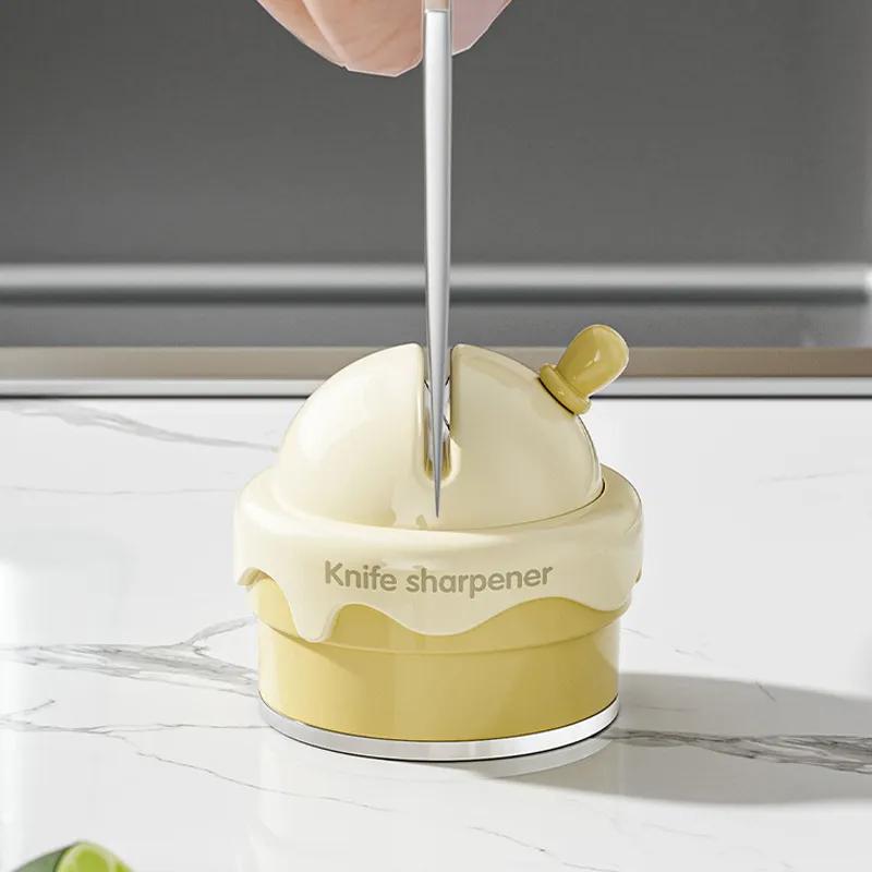 Ice Cream Suction Cup Knife Sharpener Household Kitchen Scissors Tool Divine Tool New Professional Fast Knife Sharpener YLE409