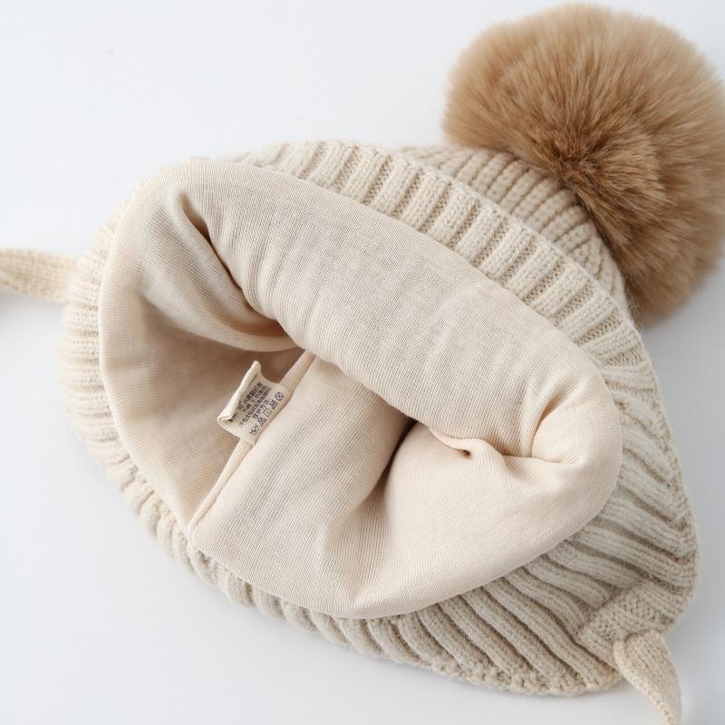 Dziecięca Zagęszczona Dzianinowa Czapka Zimowa Ciepła Z Ochroną Uszu Nakrycie Głowy Dziewczęca Kreskówkowa Wiatroodporna Dzianinowa Ciepła Miękka Czapka Dziecięca