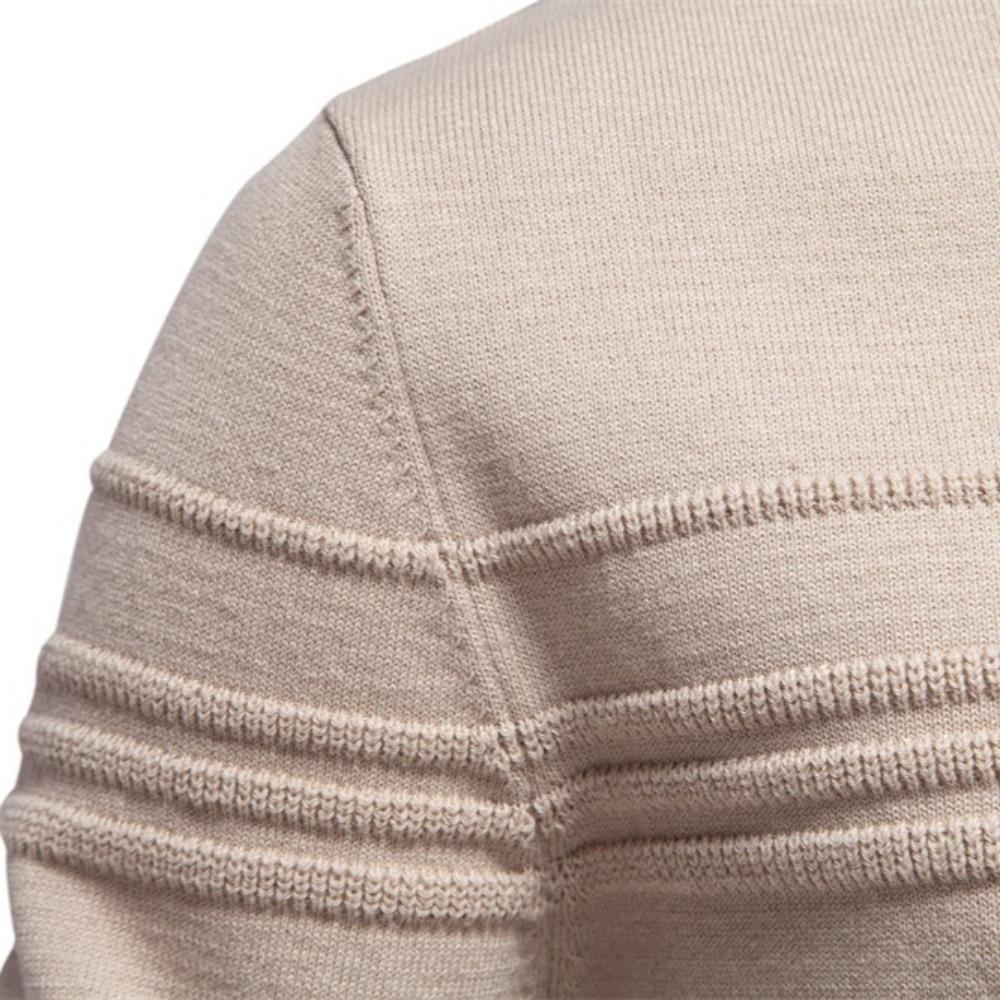 Langärmliger Rundhals-Pullover für Herren Im Herbst und Winter, Warm und Bequem Einfarbiger Herrenpullover