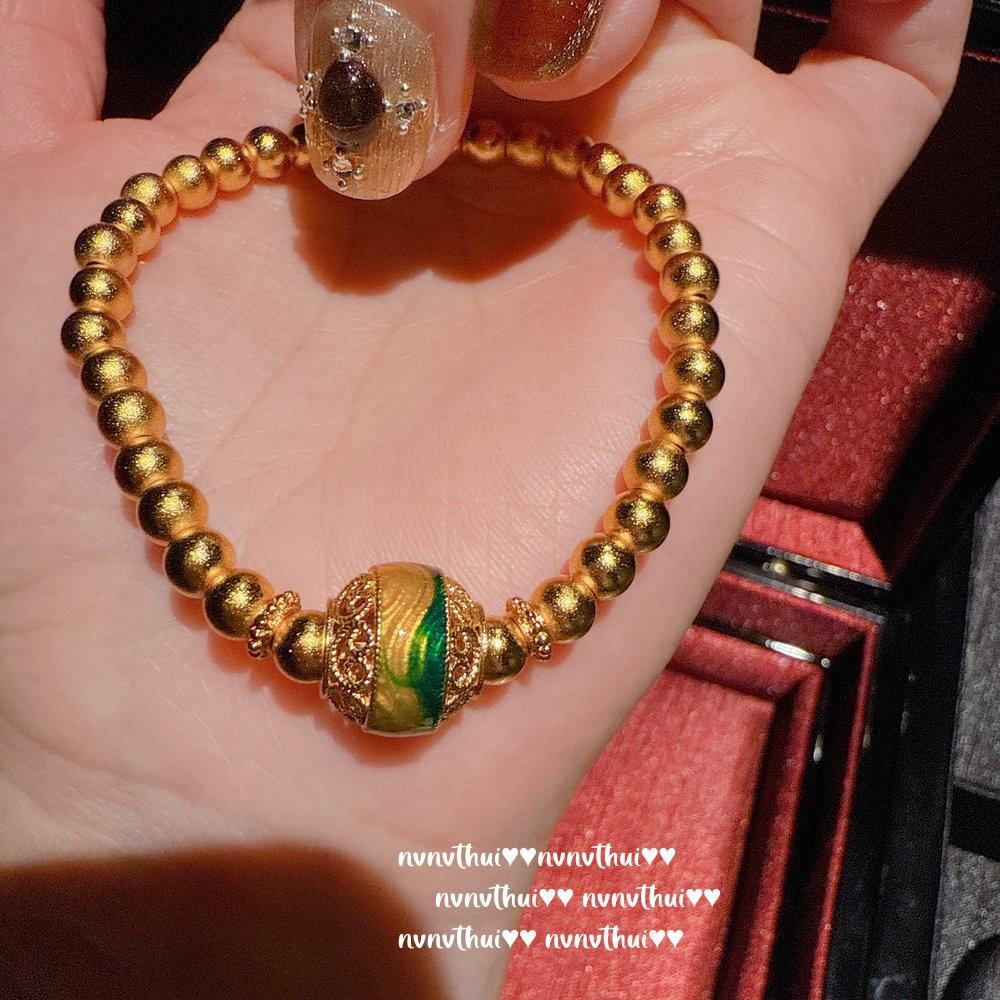 Ancient Gold, Exquisite Filigree Butterfly Enamel Pendant Necklace, New Chinese Style, Chiseled Daisy Compass Necklace