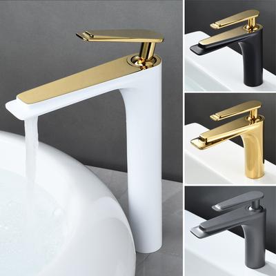 Noord-Europa Wastafelkraan Warm Koud Mengkranen Dekmontage Badkamer Wastafel Kranen Enkel Handvat Wit Zwart Goud