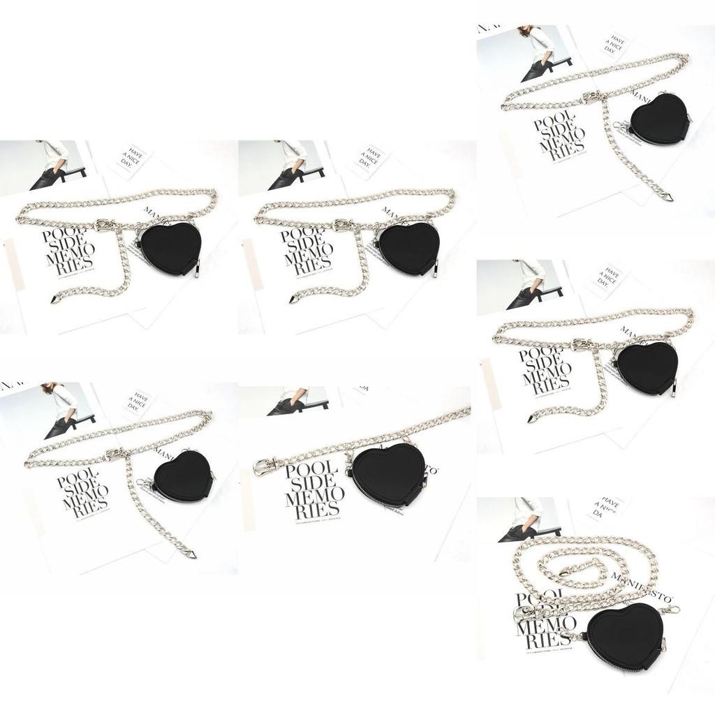 Fashion Metal Women Waist Chain With Detachable Heart Shaped Bag Pendant For Women Casual Use