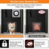 Porte de chat intelligente BHBL avec 3 capteurs de collier, porte de chat activée par capteur RFID de collier avec télécommande, verrouillage 4 voies Noir