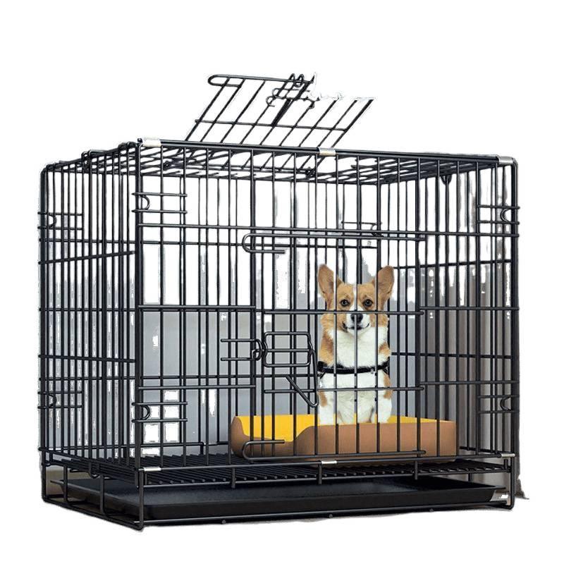 Indoor Folding Dog Cage with Toilet for Medium and Small Breeds: Suitable for Teddy, Bichon, Corgi, Shiba Inu.