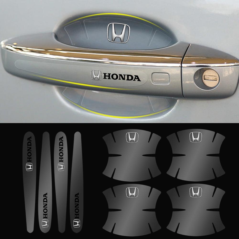 4/8Pcs Car Transparent Door Handle Bowl Scratch Protective Stickers Accessories For Honda Civic Accord CRV HR-V Can City Spirior ahx256