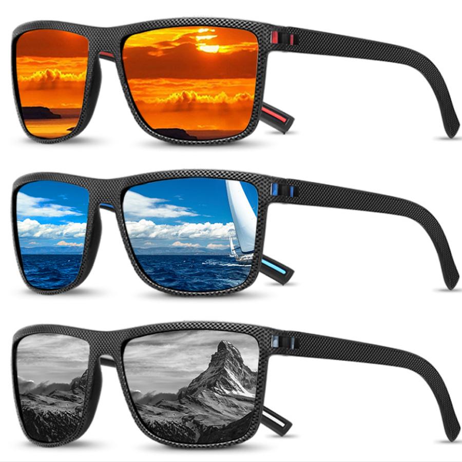 New Polarized Sunglasses Men Classic Square Frame Outdoor Goggles Fashion Driving Male Anti-Reflective Mirror Sun Glasses