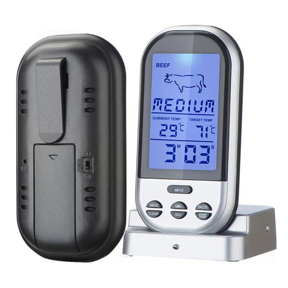 

Digital Wireless Meat BBQ Thermometer Oven Food Probe Kitchen Tool (Silver)
