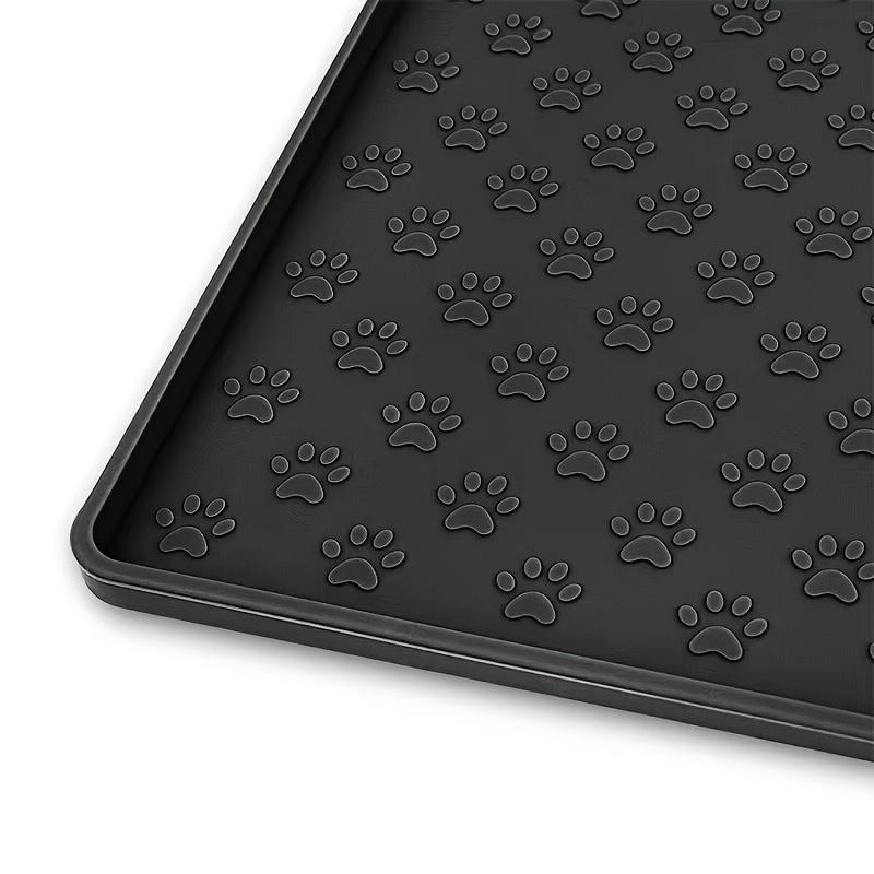 Anti-Slip Pet Food Mat | Waterproof & Easy Clean | Durable Dog Cat Bowl Mat with Paw Prints