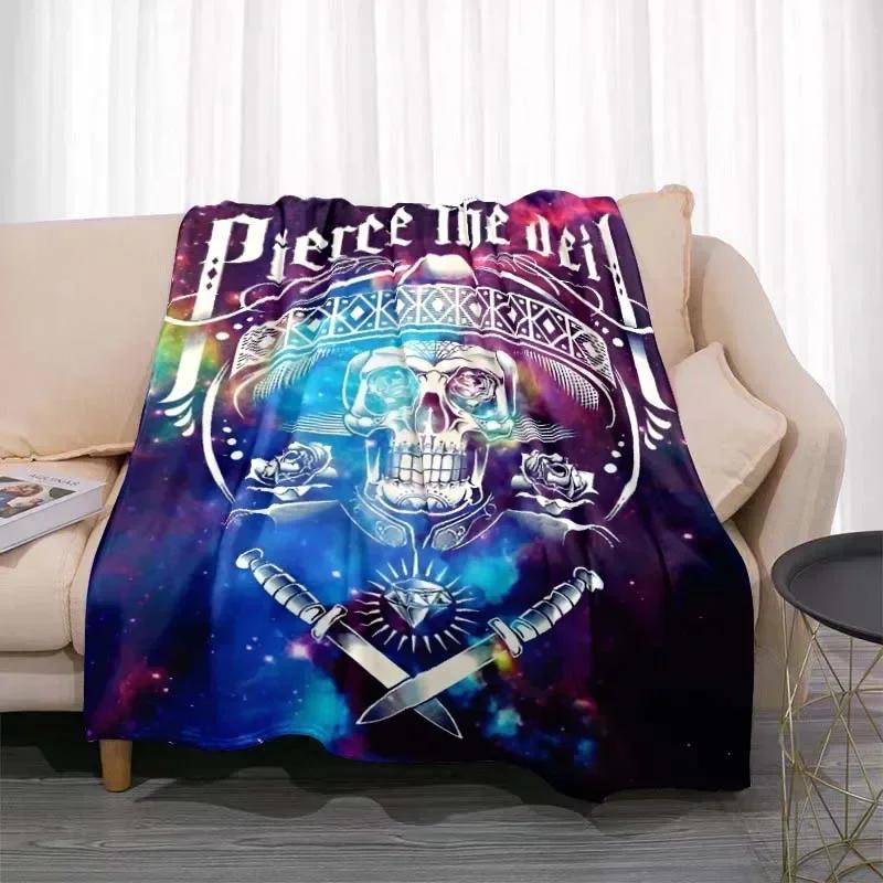 Pierce The Veil Band Printed Flannel Blanket Soft Kid Warm Plush Throw Blanket for Bed Bedroom Sofa Bed Picnic Blanket Fan Gift