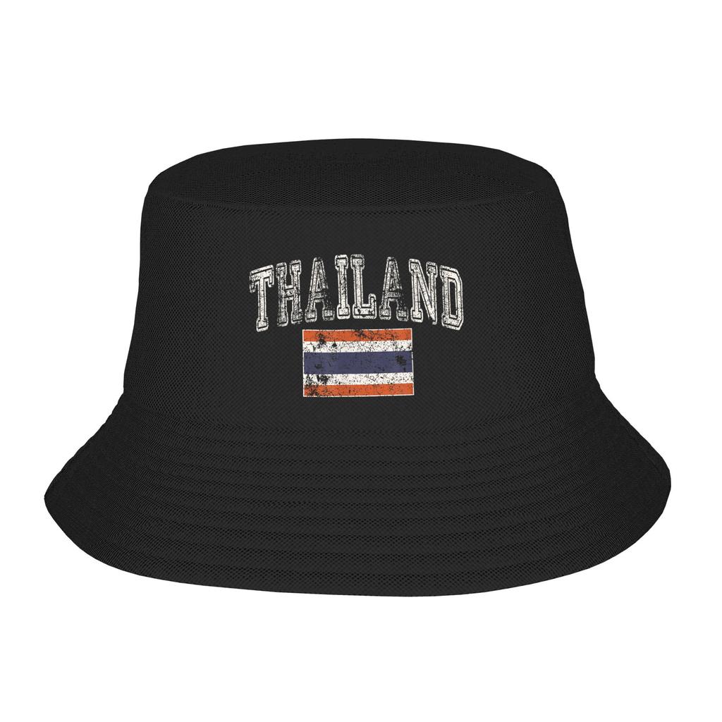 Vintage Thailand Bucket Hat  Hawaii Fisherman Caps Foldable Vacation Sun Hats For Unisex Trendy Printed Cap