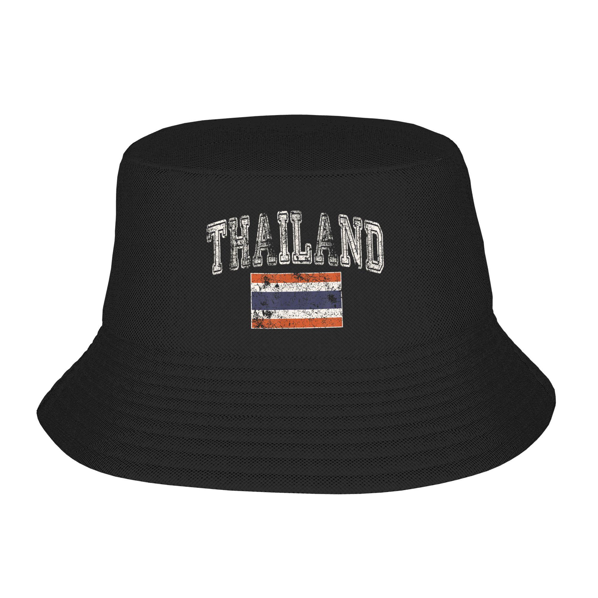 Yiran Dayang Hat Women's Unisex Vintage Thailand Bucket Hat Foldable Fisherman Hats Spring Funny Vacation Caps Harajuku Printed Visor Hat Cm