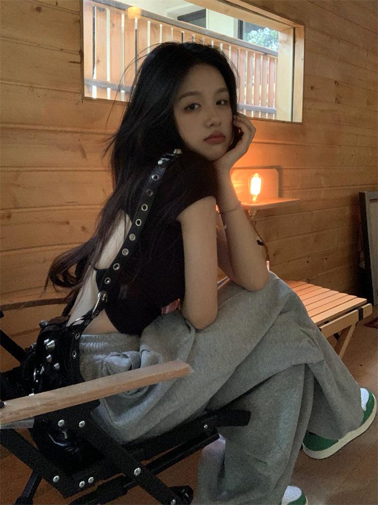 2024 Summer Women's Lace-Up Backless Slim T-Shirt - Short-Sleeve Hot Girl Casual Top