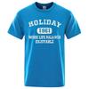 Holiday 1961 Work Life Balance Enjoyable Tops Men Summer Oversize T-Shirts Cotton Loose T Shirts Fashion Breathable New T Shirt