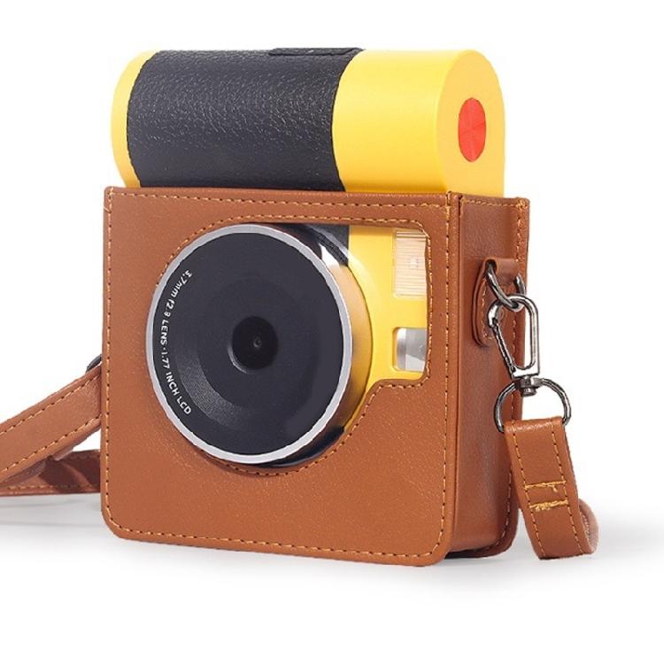 Camera Bag Protector Pouch for Mini Shot 3 ERA/MS300 PU Case Adjustable Shoulder Strap Solid Color Carry Case