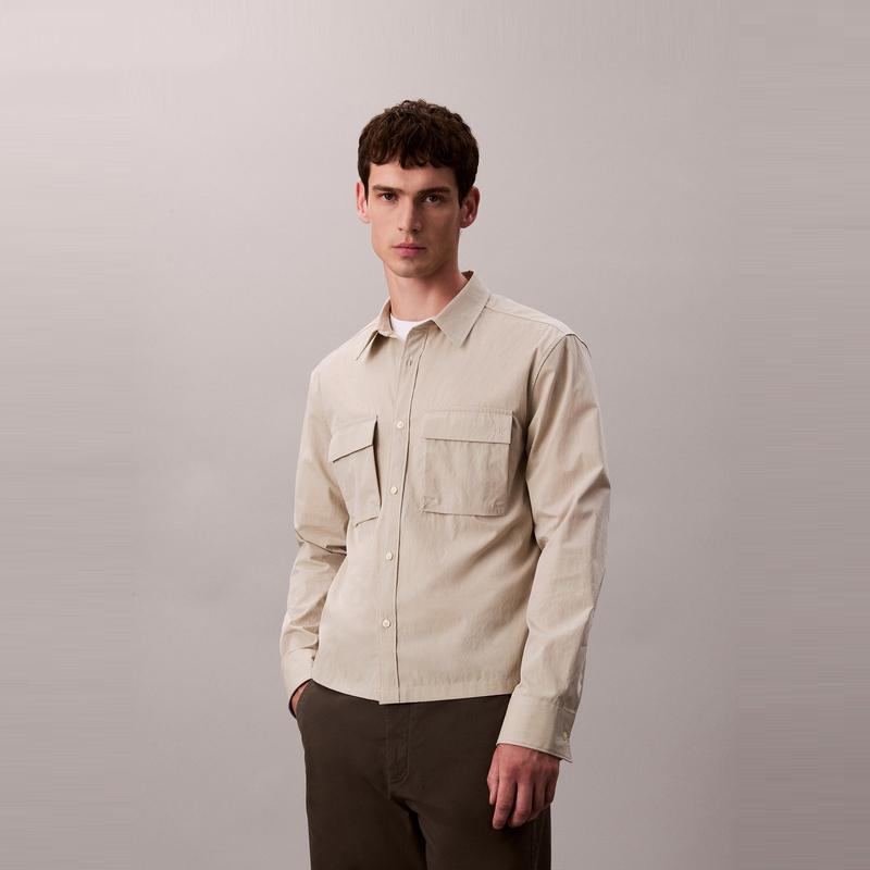 Calvin Klein Outdoor Mountain Style Embroidered Pocket Long Sleeve Shirt Men shirts 4LD122G