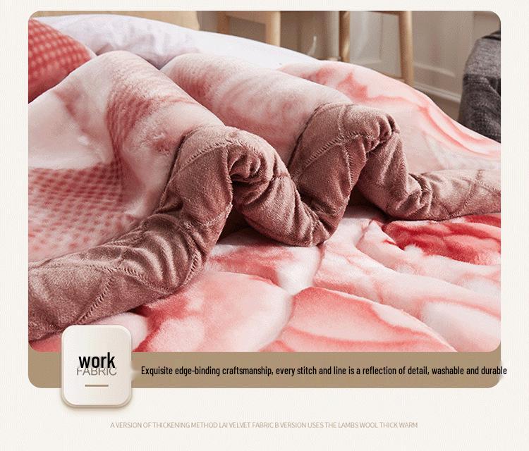 Thick Winter Double-Layer Raschel Flannel Wedding Gift Blanket