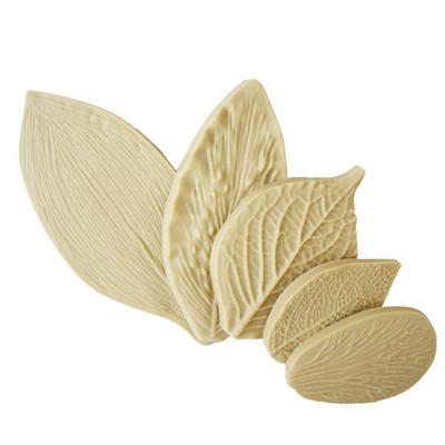 5 moldes de silicona para galletas con forma de hoja 3D, para decorar repostería.