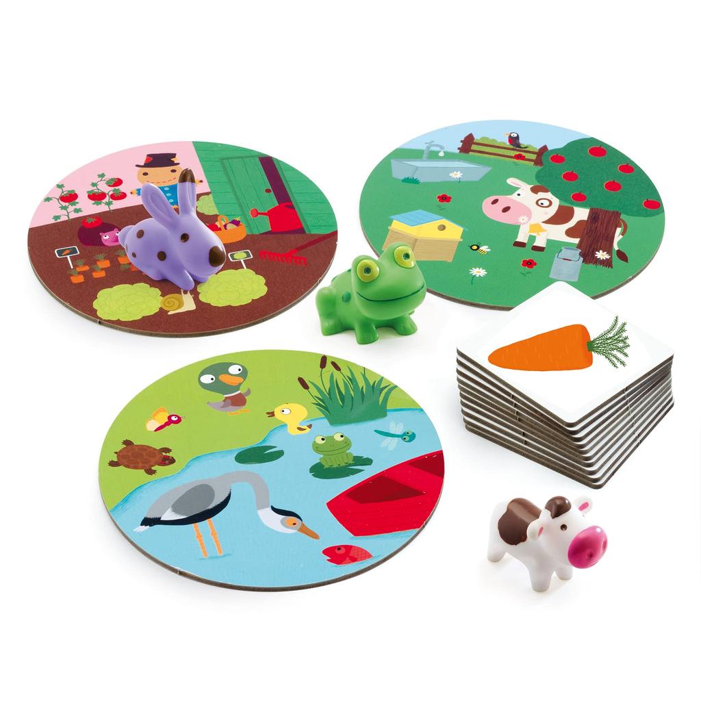 DJECO Little Association Card Game DJ08553, Montessori Educational Animal Memory Game Toy for Toddlers Ages 2-6, Boys Girls Birthday Gift
