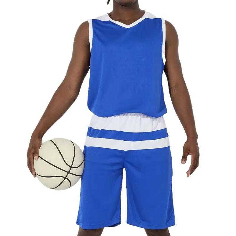 2pcs Set Men Basketball Football Running Sports Suit Sleeveless Vest Shorts Marathon Outdoor Fitness Sweatshirt Sweatpants Kits