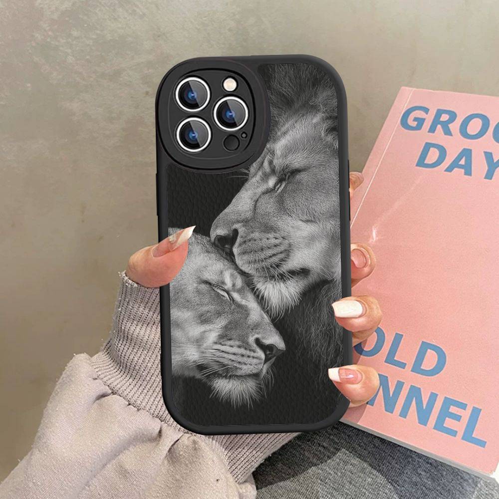 

Lion Wild Animals Phone Case Hard Leather For IPhone 16 15 14 13 12 Mini 11 14 Pro Max Xs X Xr 7 8 Plus Fundas iphone 12