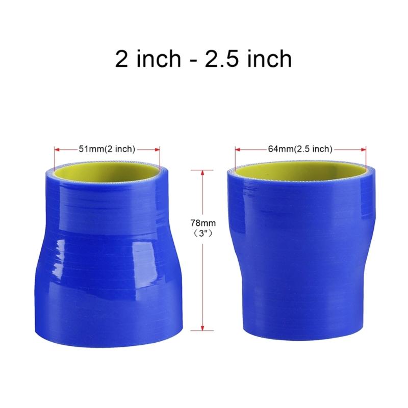 ID 2"-2.5"/51mm-64mm Silicone Reducer Coupler Hoses,Length 3" Reinforced Turbos/Intercooler/Intake Piping