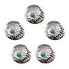5 Pcs Leather Decorative Button Imitation Turquoise Buttons Flower Clothes Buttons for Jewelry Making Decoration