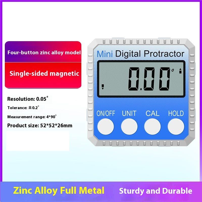ABFS Zinc Alloy Mini Digital Protractor 4X 90 Degree Angle Finder LCD Inclinometer High Accuracy Precision Level Tool Slope Mete