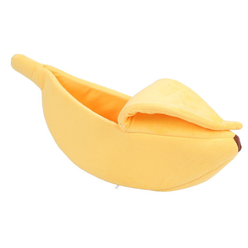 Katzenbett in Bananenform Lustig Weich Gemütlich Katzenhöhlenbett Warmes Haustierbett für Hunde Kätzchen Welpen L