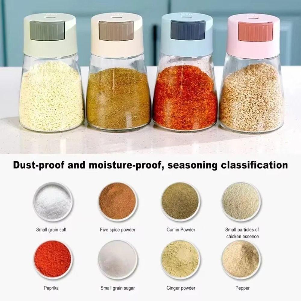 Quantitative Picnic BBQ Salt Container Press-type Spice Jars Portable Seasoning Box  Kitchen Gadget