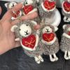 Lamb Charm Wool Felt Keychain Pendant - Nepal Crafted High-Value Gift