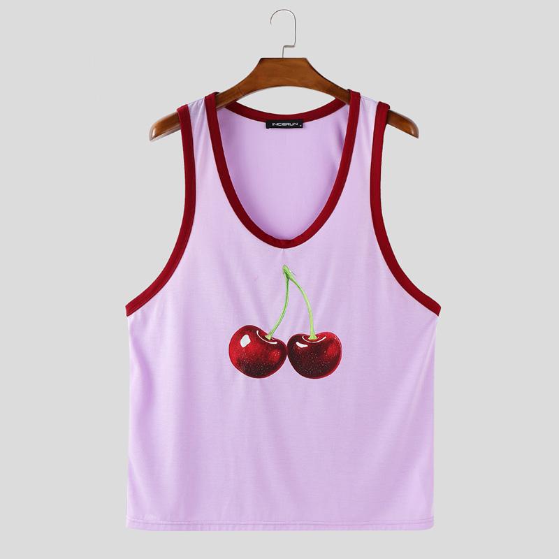 

INCERUN Мужские майки без рукавов с U-образным вырезом, повседневные, со стегаными швами и 3D-принтом 3XL фиолетовый