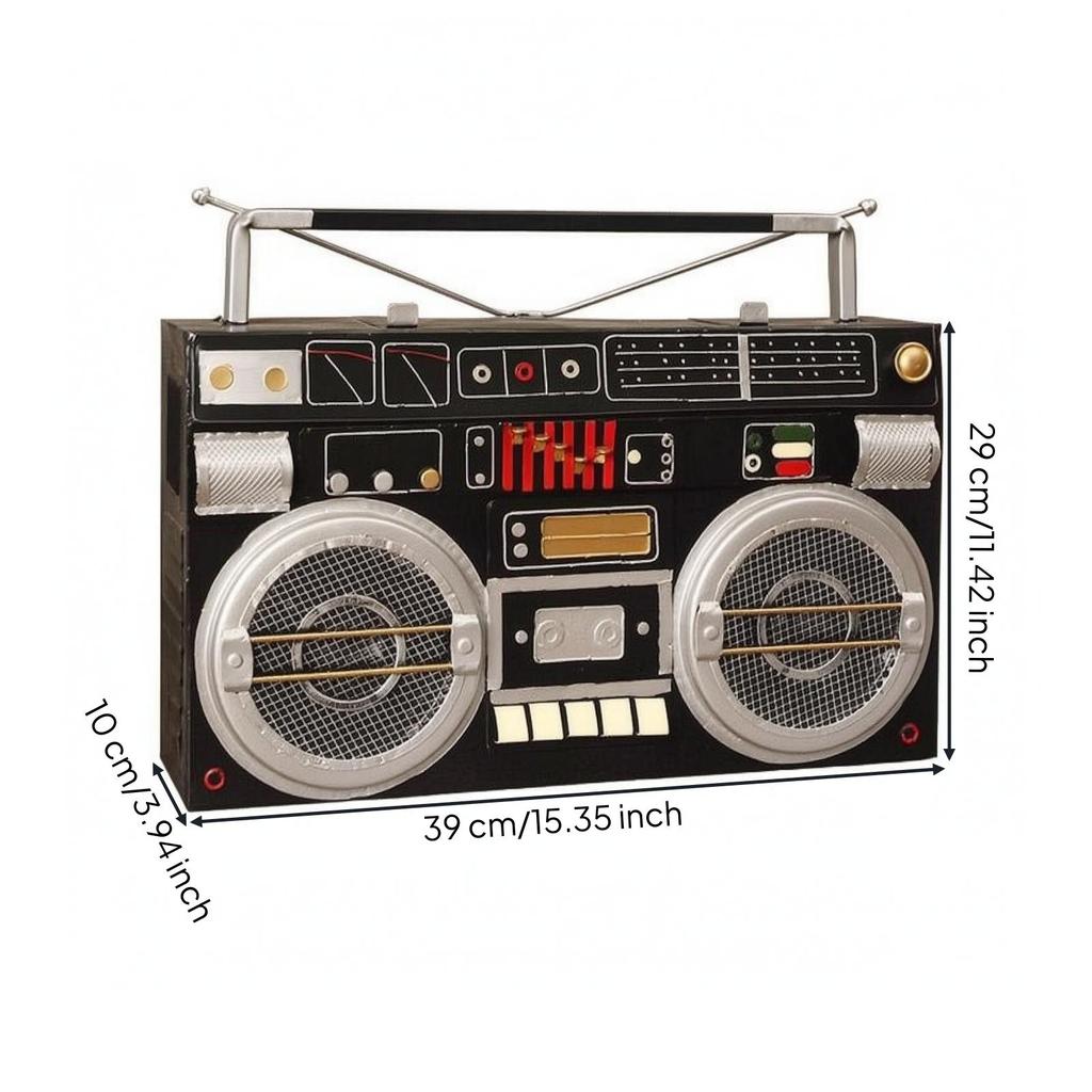 Vintage Radyo Figürü Masaüstü Dekor Çalışma Odası İçin Sağlam