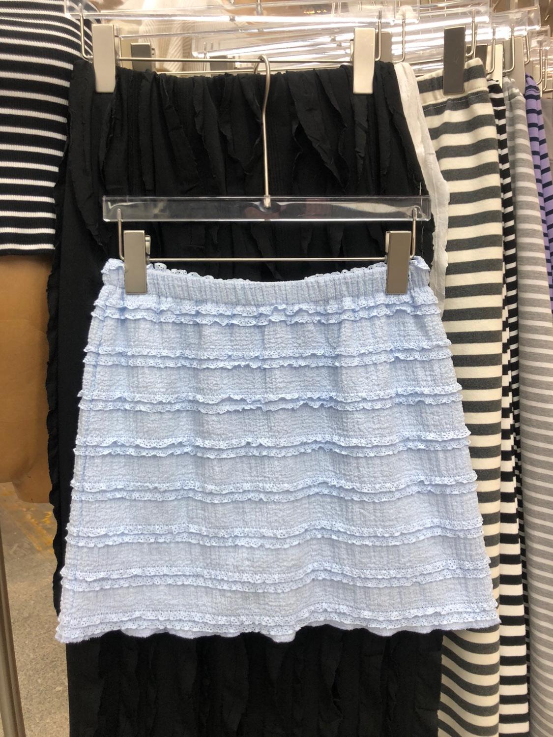 

Юбка на бедрах, летняя, новая, однотонная, кружевная, плиссированная, с высокой талией, короткая юбка, нежная, универсальная и тонкая юбка one size fits all